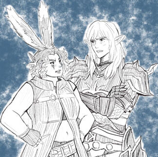 Estinien and Maeve by chynandri